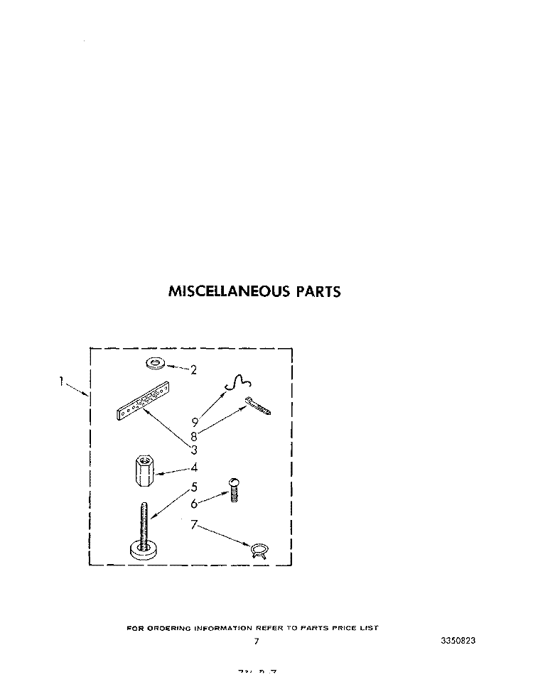 MISCELLANEOUS Diagram and Parts List for LA7001XSW0  Whirlpool Washer