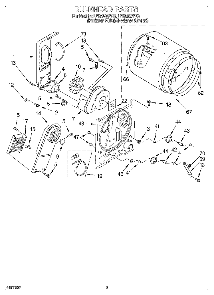 SECTION Diagram and Parts List for LER5636EZ3  Whirlpool Dryer