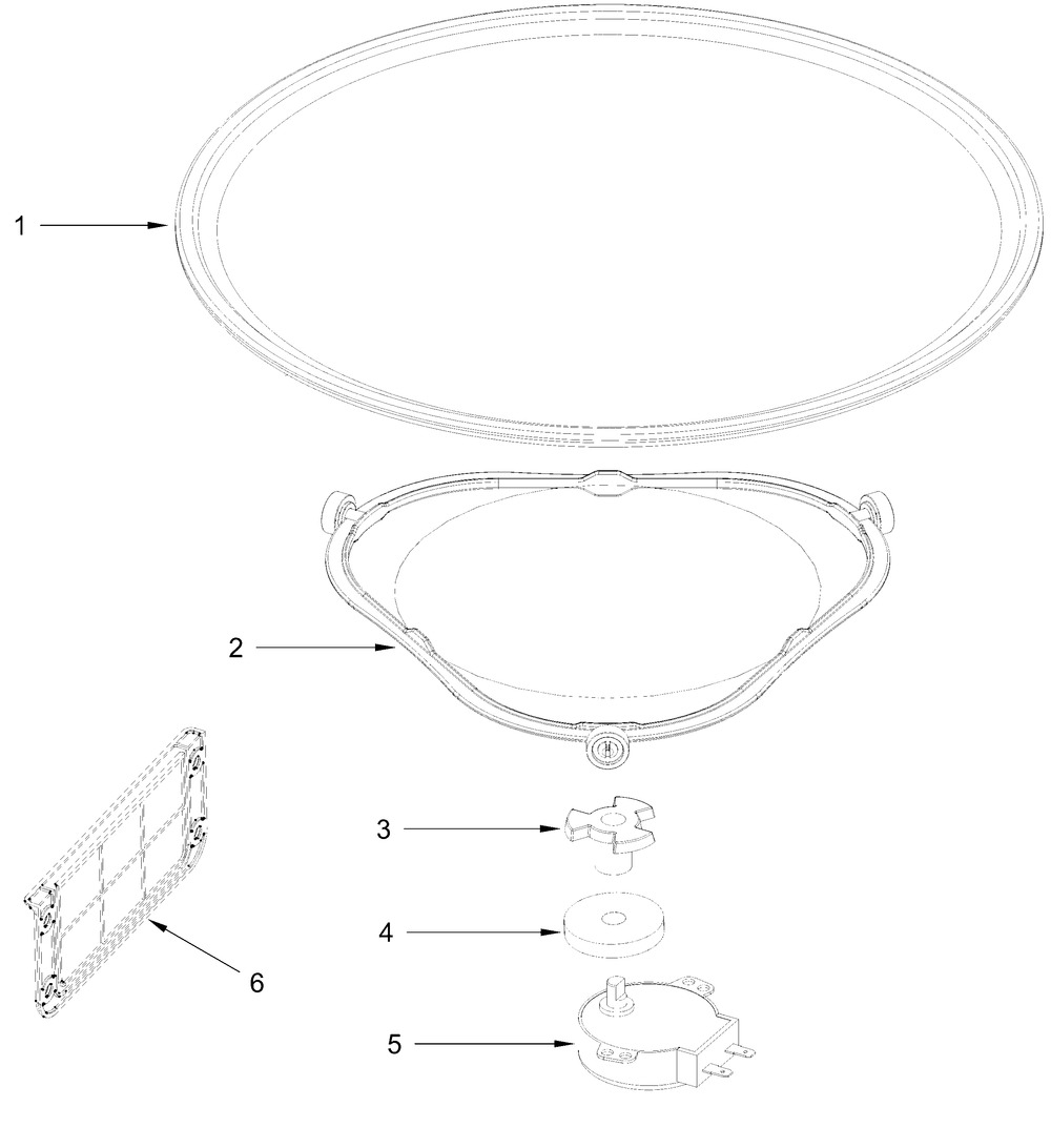 Turntable Parts Diagram and Parts List for MMV1175JW02 MMV1175JB02-MMV1175JZ02 Whirlpool Microwave