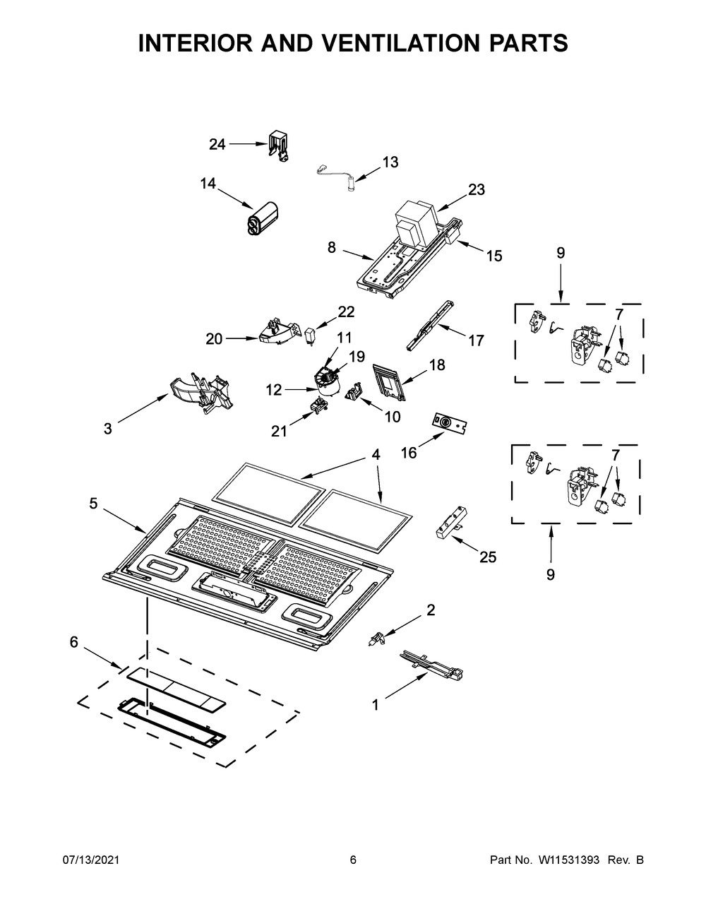 Interior And Ventilation Parts Diagram and Parts List for MMV6190FZ4  Whirlpool Washer