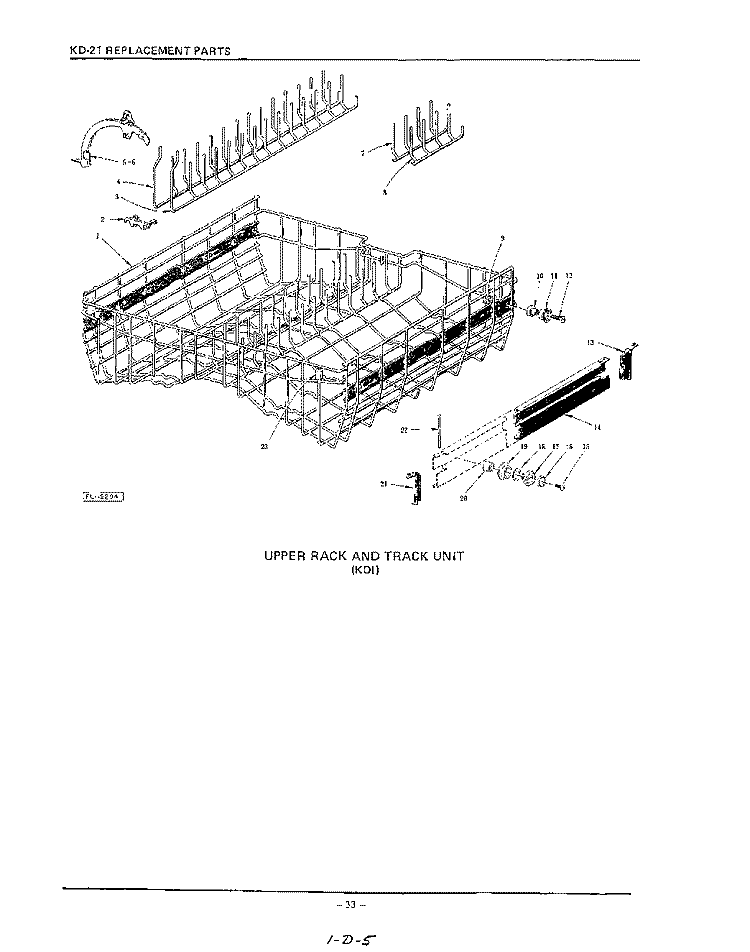 KDI Diagram and Parts List for KDC21D  KitchenAid Dishwasher