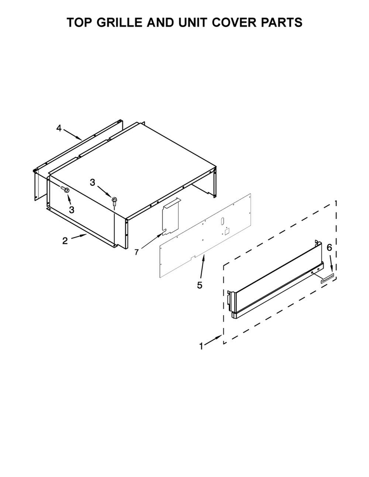 Top Grille And Unit Cover Parts Diagram and Parts List for KBSD612ESS01  KitchenAid Refrigerator