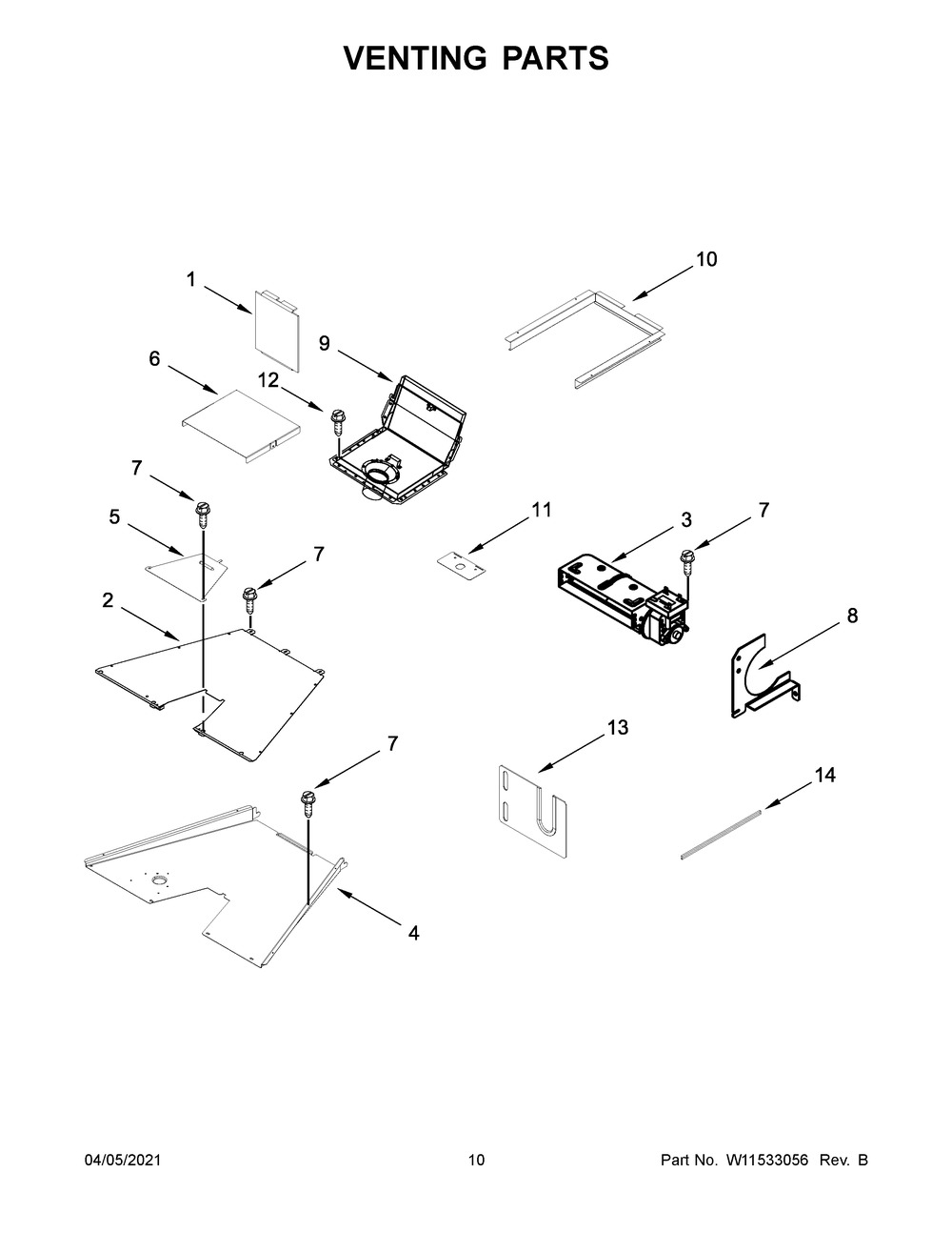 Venting Parts Diagram and Parts List for KFGC506JYP02  Whirlpool Range