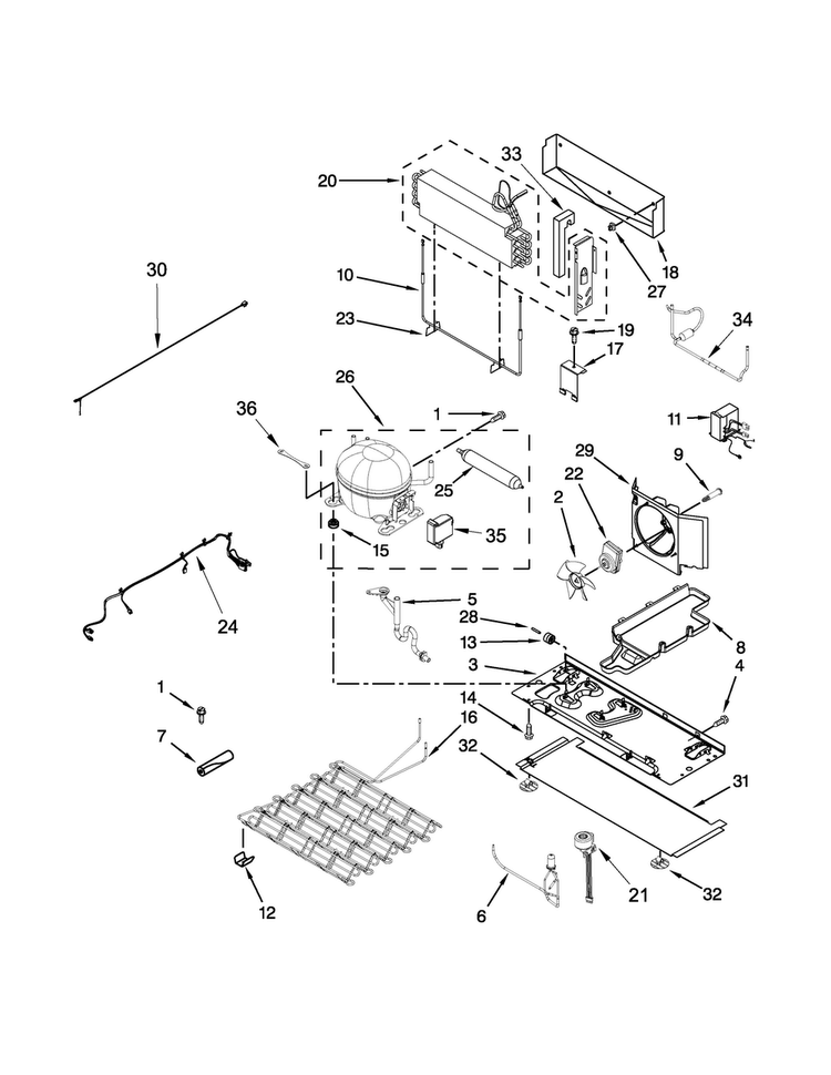 Unit Parts Diagram and Parts List for WRX988SIBE01  Whirlpool Refrigerator