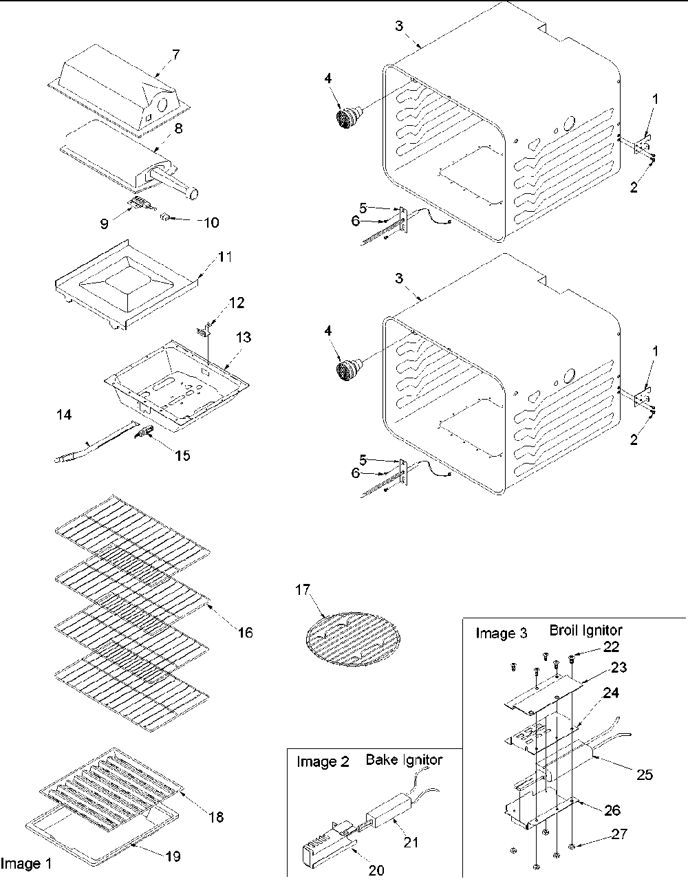 02 - Cavity Diagram and Parts List for AOGD2750E  Whirlpool Cooktop