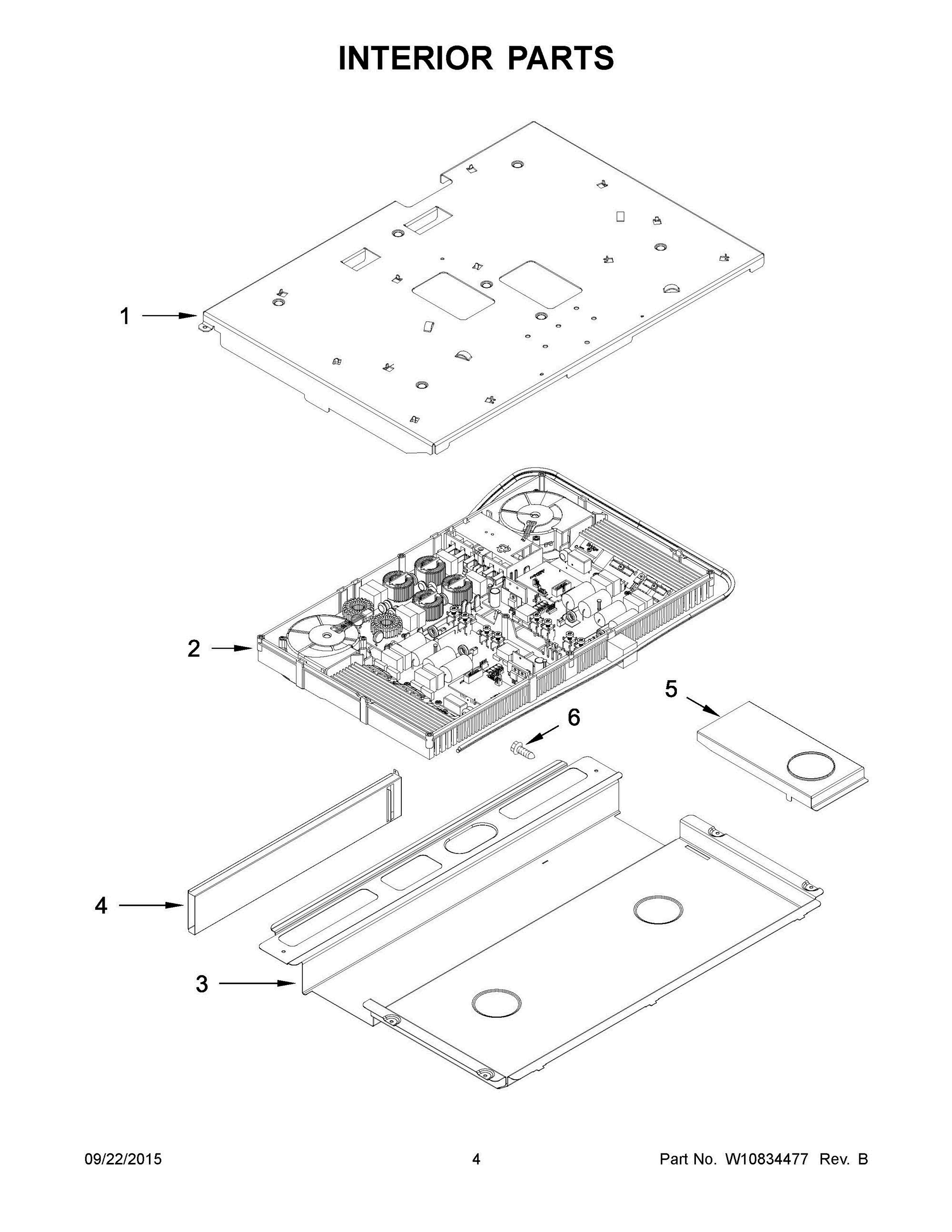 03 - INTERIOR PARTS Diagram and Parts List for YKSIB900ESS0  Whirlpool Range