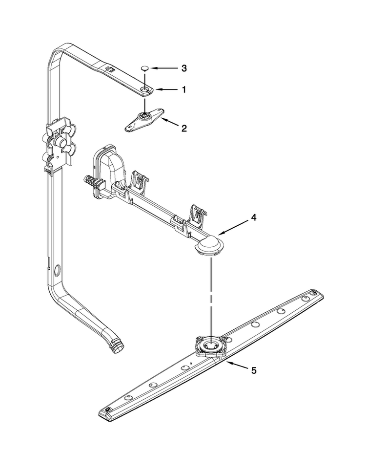 Upper Wash And Rinse Parts Diagram and Parts List for WDF530PSYB6  Whirlpool Dishwasher