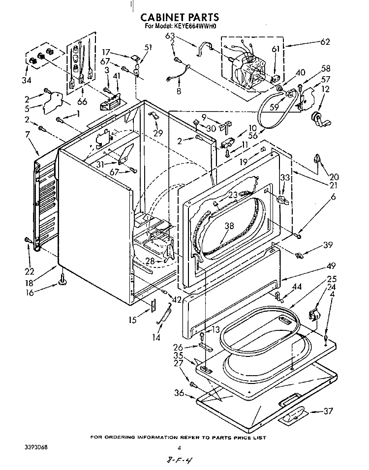 SECTION Diagram and Parts List for KEYE664WPL0  KitchenAid Dryer