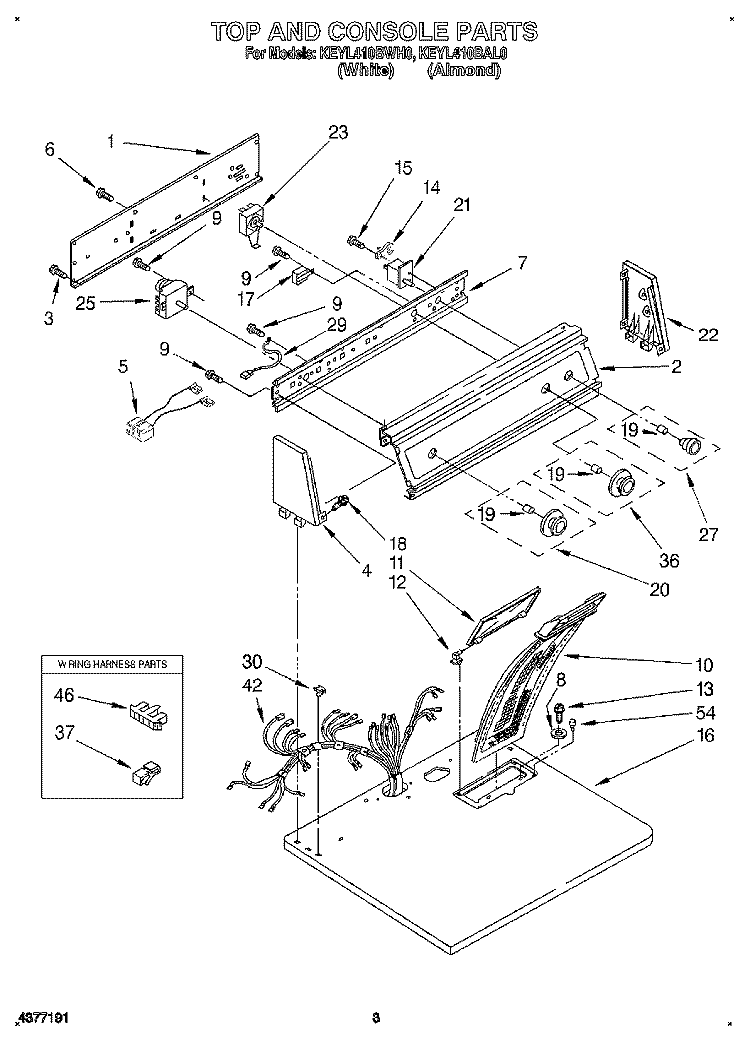 SECTION Diagram and Parts List for KEYL410BAL0  KitchenAid Dryer