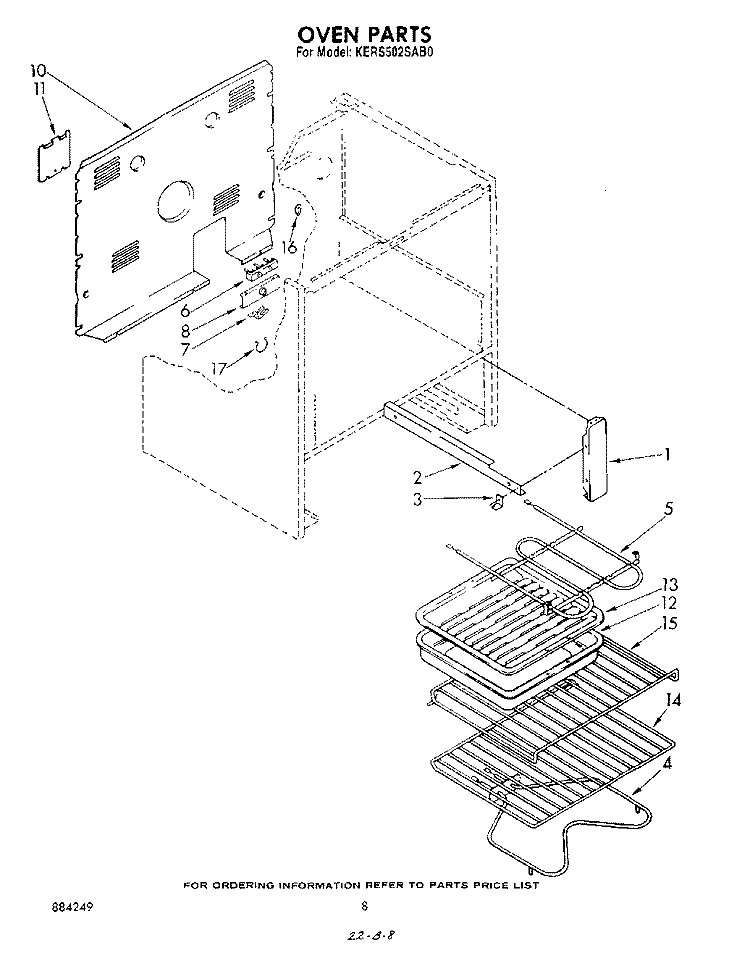 OVEN , LITERATURE AND OPTIONAL Diagram and Parts List for KERS502SWB0  KitchenAid Range