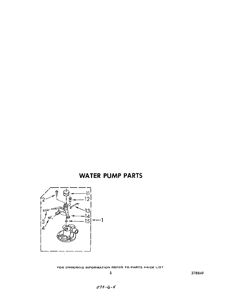 WATER PUMP Diagram and Parts List for LA5805XPW0  Whirlpool Washer