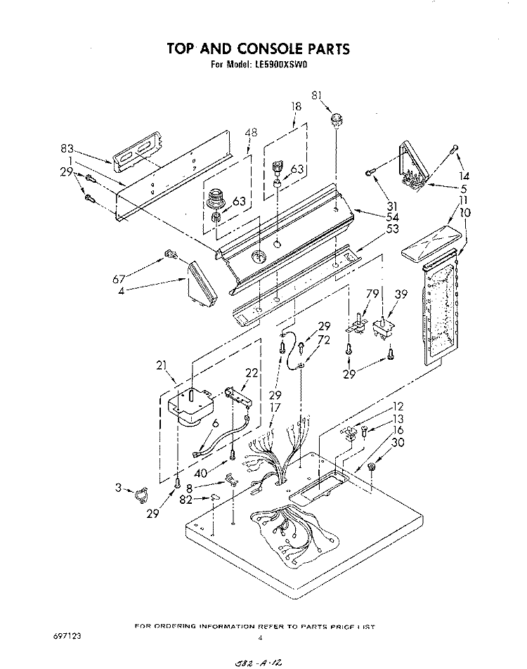 SECTION Diagram and Parts List for LE5900XSW0  Whirlpool Dryer