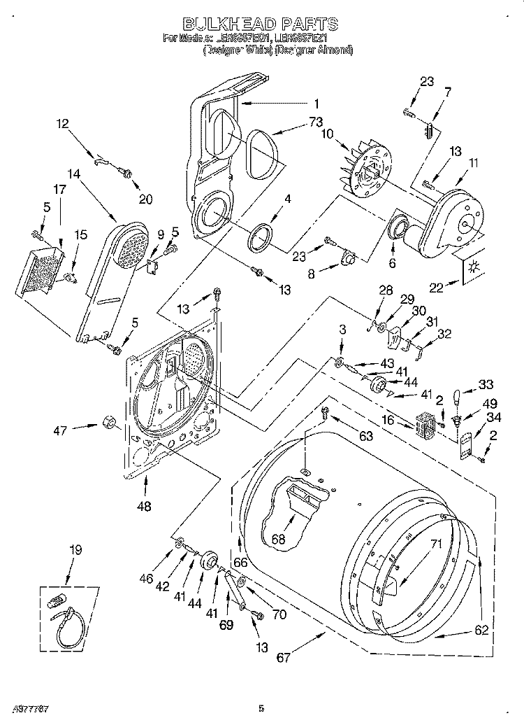 SECTION Diagram and Parts List for LER8857EQ1  Whirlpool Dryer