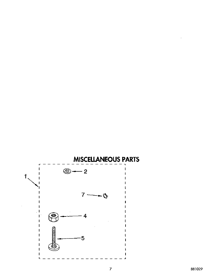 MISCELLANEOUS Diagram and Parts List for LLV6144AG0  Whirlpool Washer