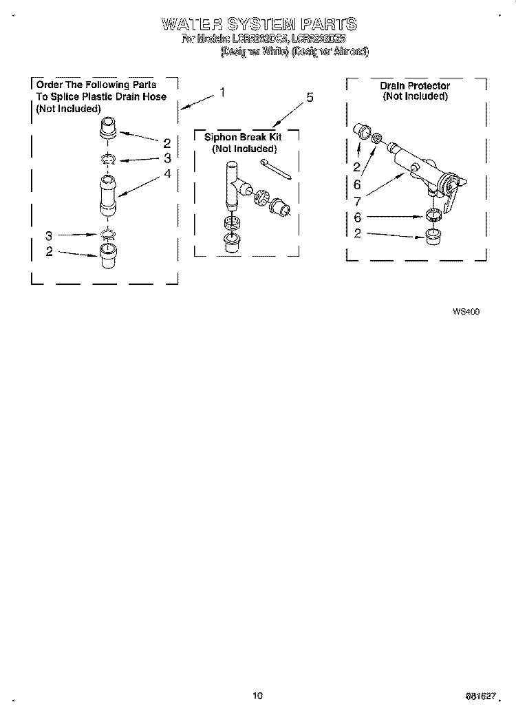WATER SYSTEM Diagram and Parts List for LCR5232DQ5  Whirlpool Washer