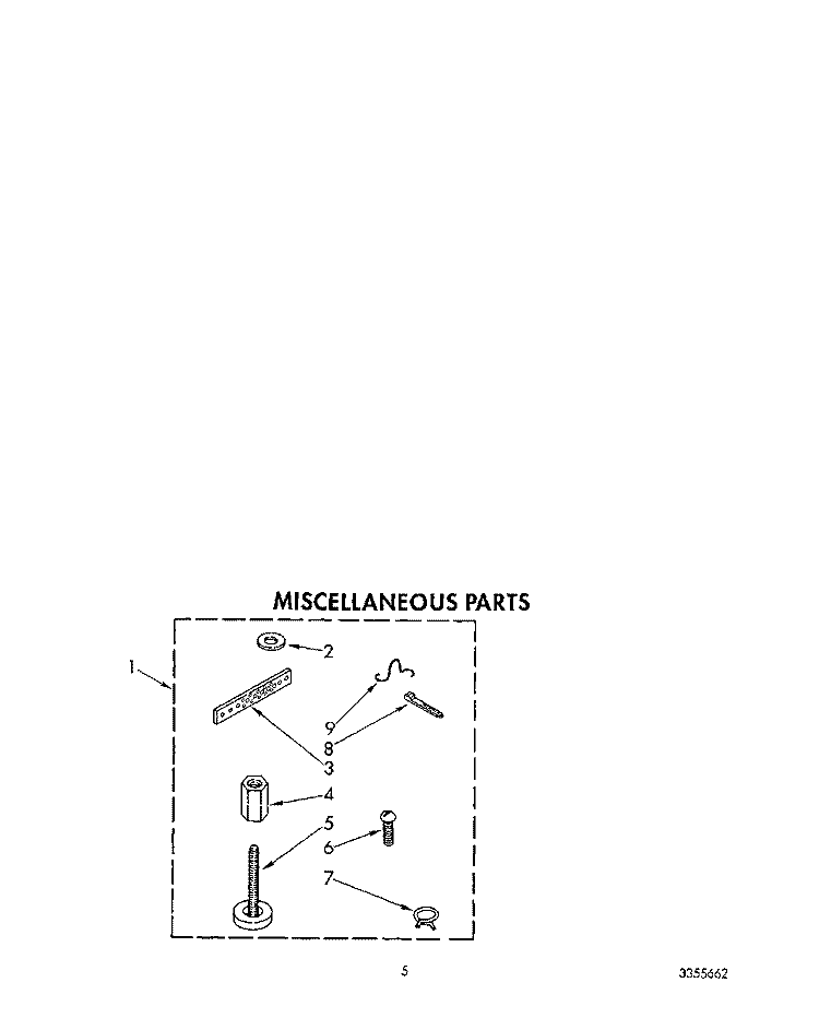 MISCELLANEOUS Diagram and Parts List for LA7001XTF1  Whirlpool Washer