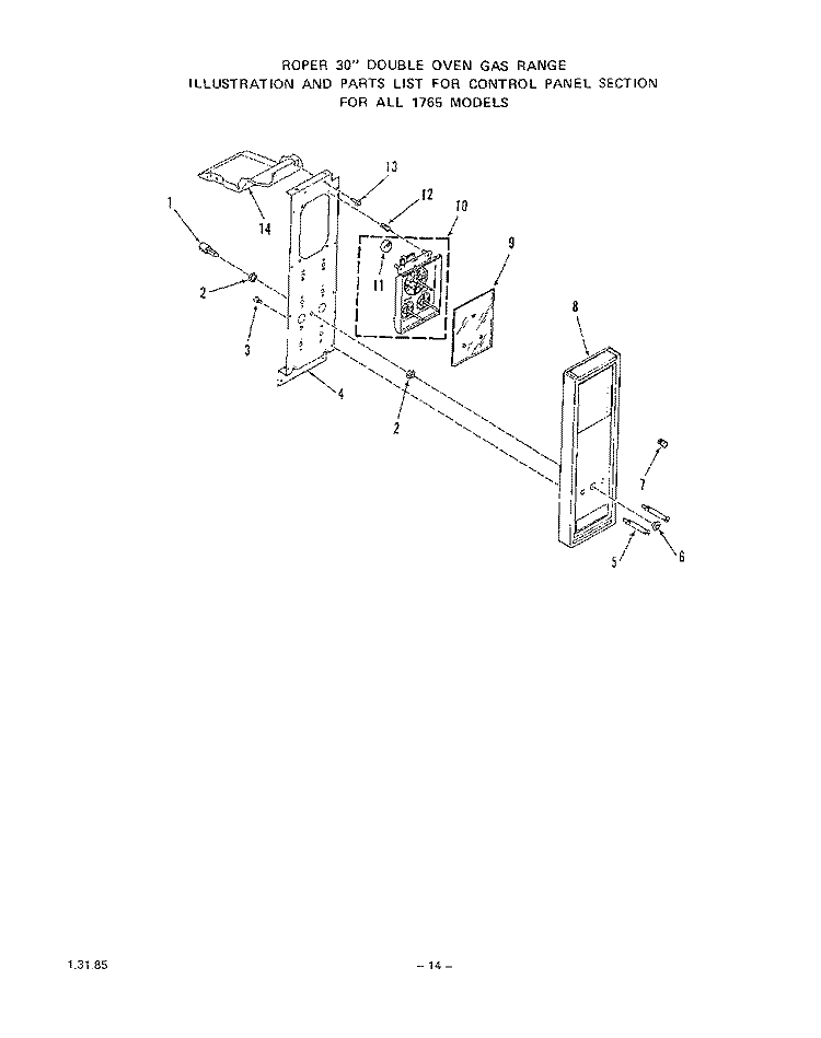 BLOWER Diagram and Parts List for 1765^0A  Whirlpool Range