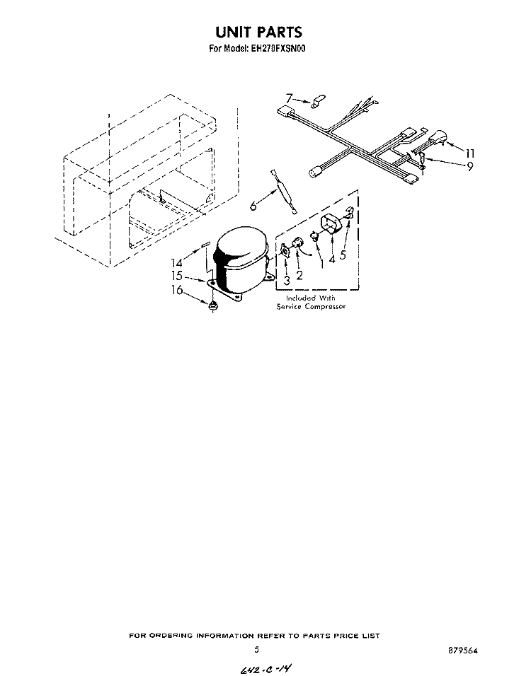 SECTION Diagram and Parts List for EH270FXSN00  Whirlpool Freezer