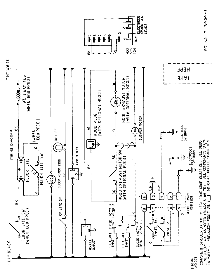 SECTION Diagram and Parts List for 1745^0A  Whirlpool Range