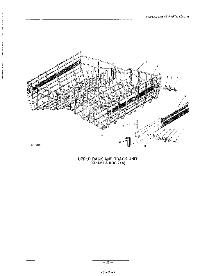 KDB-21 AND KDC-21A Diagram and Parts List for KDC21A  KitchenAid Dishwasher