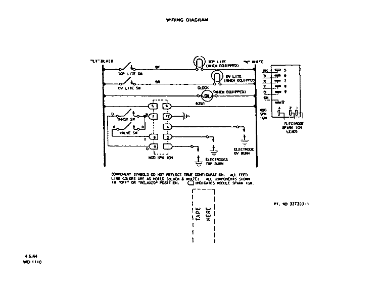WIRING DIAGRAM Diagram and Parts List for F4458L0  Roper Range