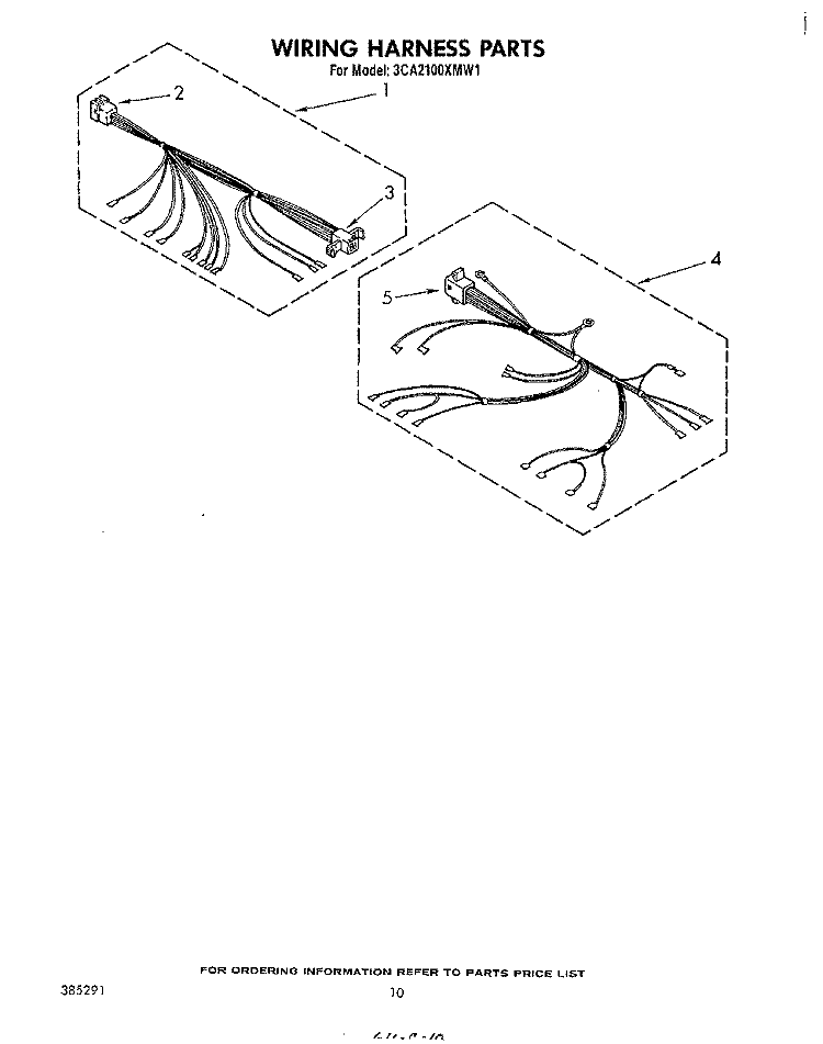 WIRING HARNESS , LITERATURE AND OPTIONAL Diagram and Parts List for 3CA2100XMW1  Whirlpool Washer