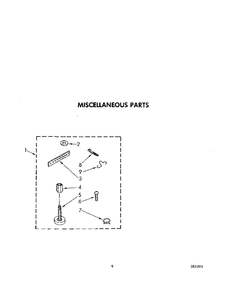 MISCELLANEOUS Diagram and Parts List for CA2762XSW0  Whirlpool Washer