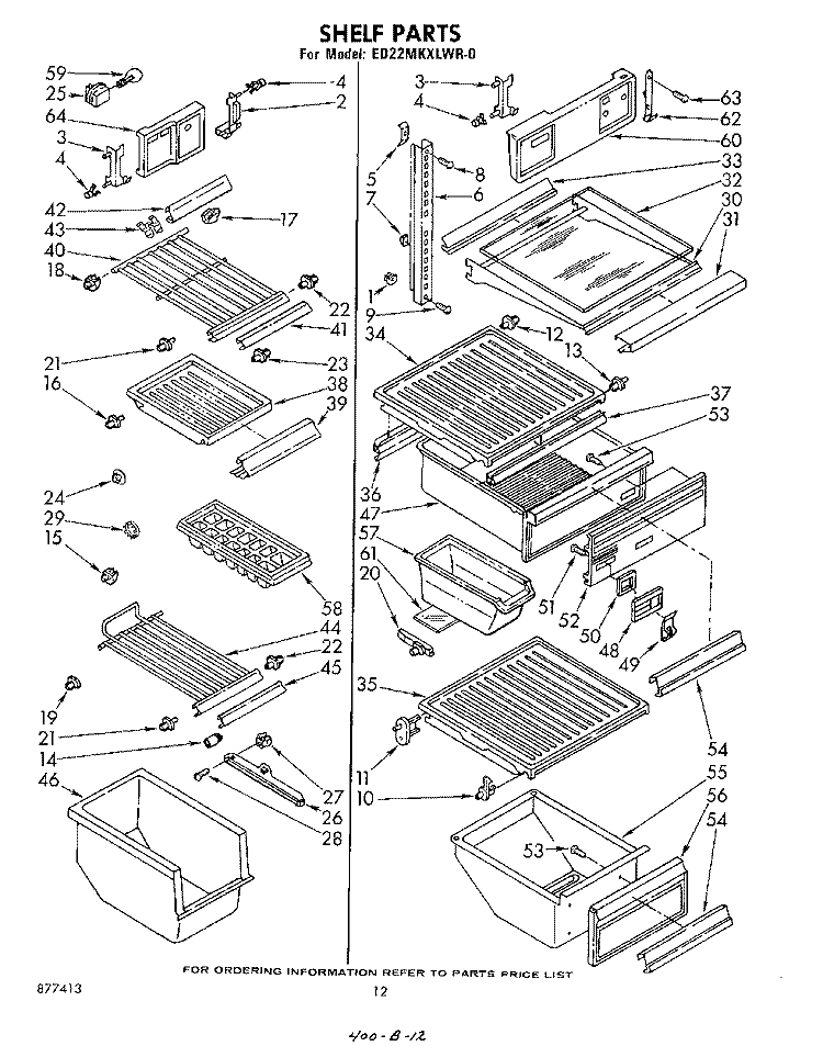 SHELF Diagram and Parts List for ED22MKXLWR0  Whirlpool Refrigerator