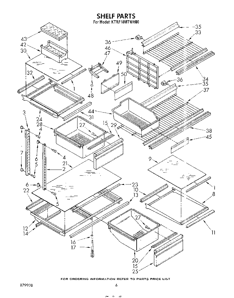 SHELF Diagram and Parts List for KTRF18MTPL00  Whirlpool Refrigerator