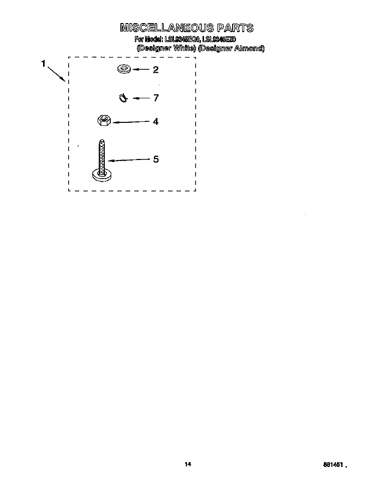 MISCELLANEOUS, LIT/OPTIONAL Diagram and Parts List for LSL9345EZ0  Whirlpool Washer