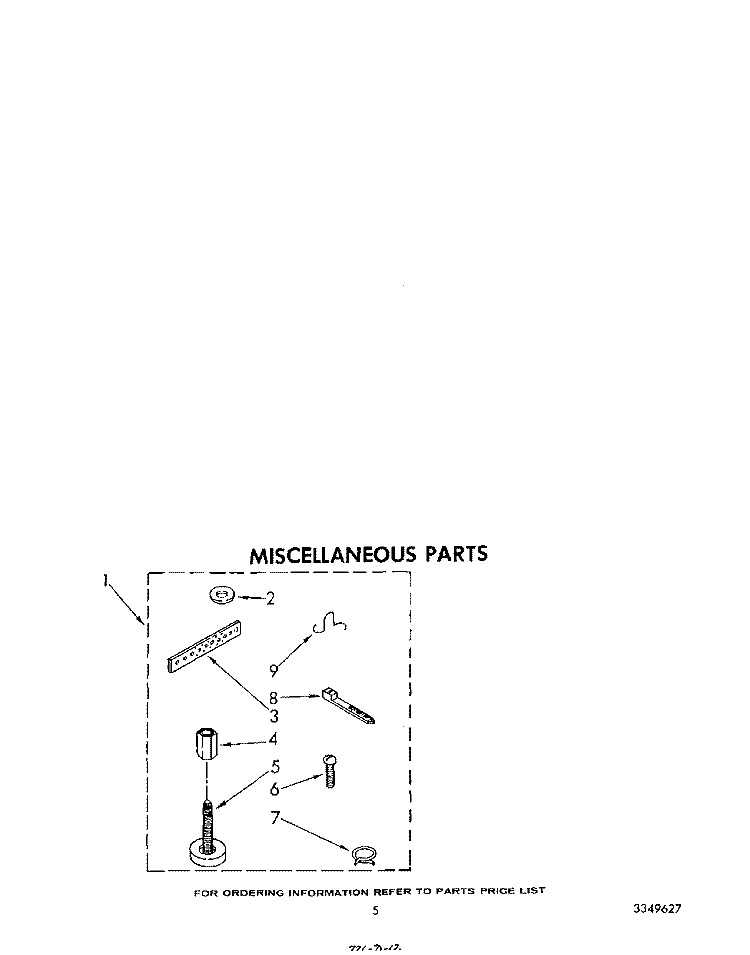 MISCELLANEOUS Diagram and Parts List for LA6058XSW1  Whirlpool Washer