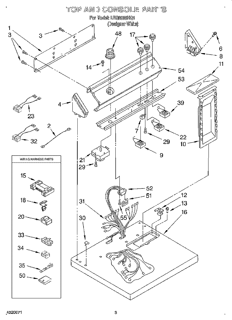 SECTION Diagram and Parts List for LEQ8000HQ1  Whirlpool Dryer