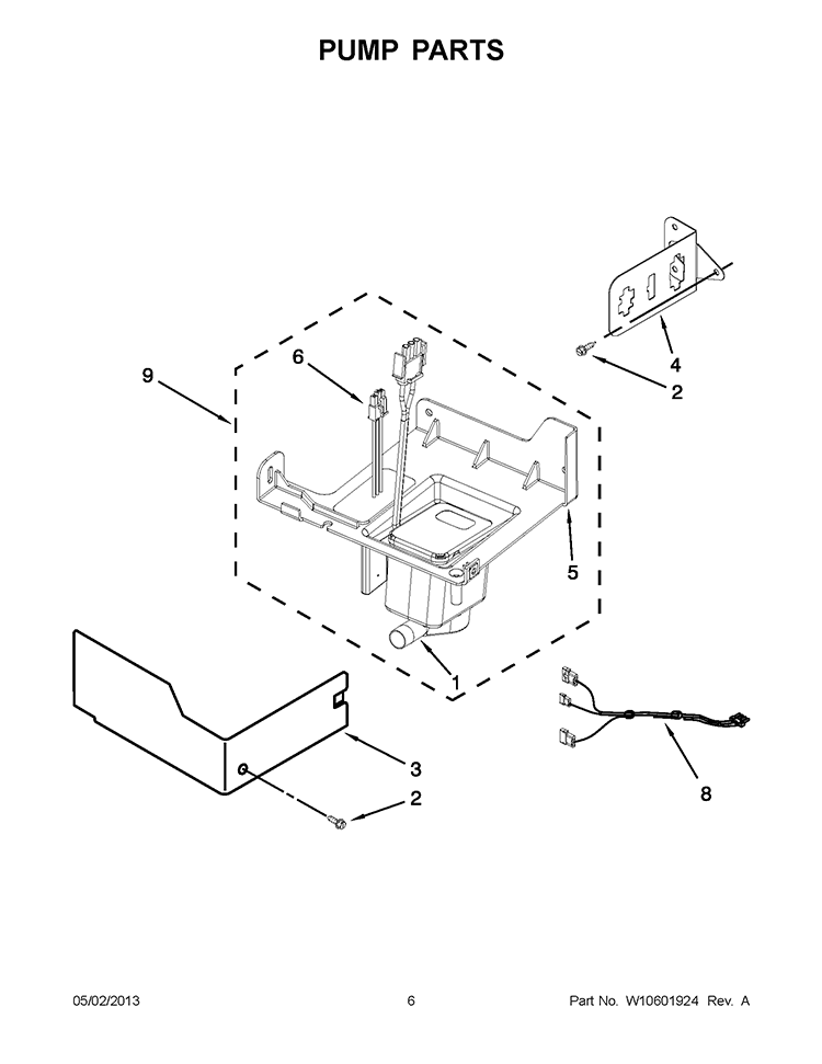 PUMP PARTS Diagram and Parts List for KUIO18NNXS2  KitchenAid Ice Maker
