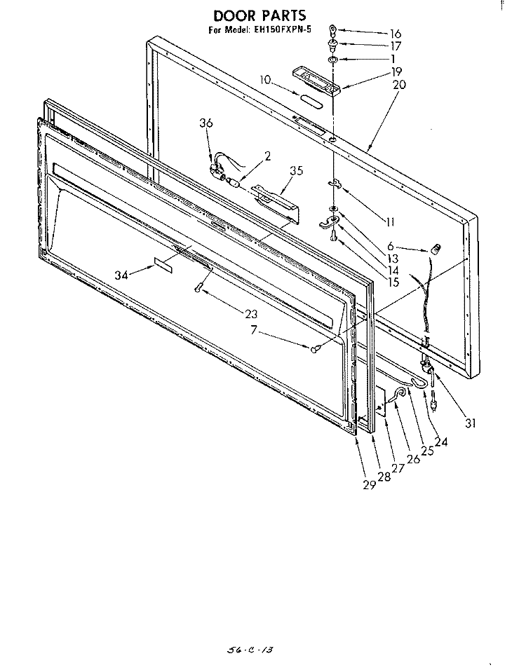 SECTION Diagram and Parts List for EH150FXPN5  Whirlpool Freezer