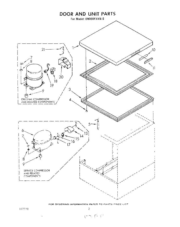 SECTION Diagram and Parts List for EH060FXKN5  Whirlpool Freezer