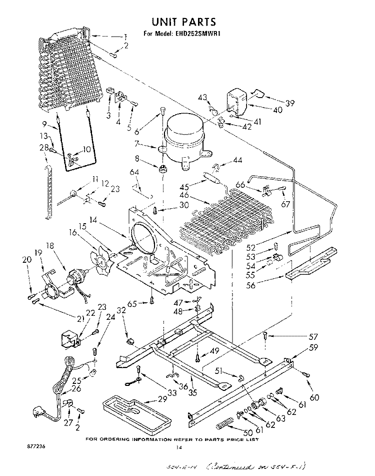 UNIT , LIT/OPTIONAL Diagram and Parts List for EHD252SMWR1  Whirlpool Refrigerator