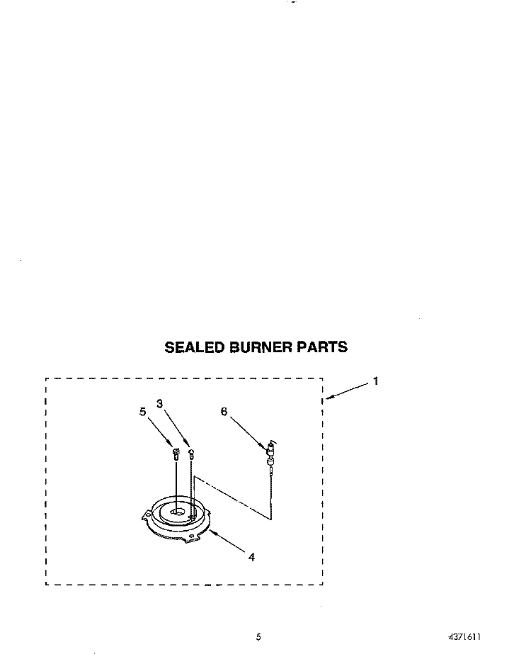 SEALED BURNER Diagram and Parts List for FGP357YW0  Roper Range
