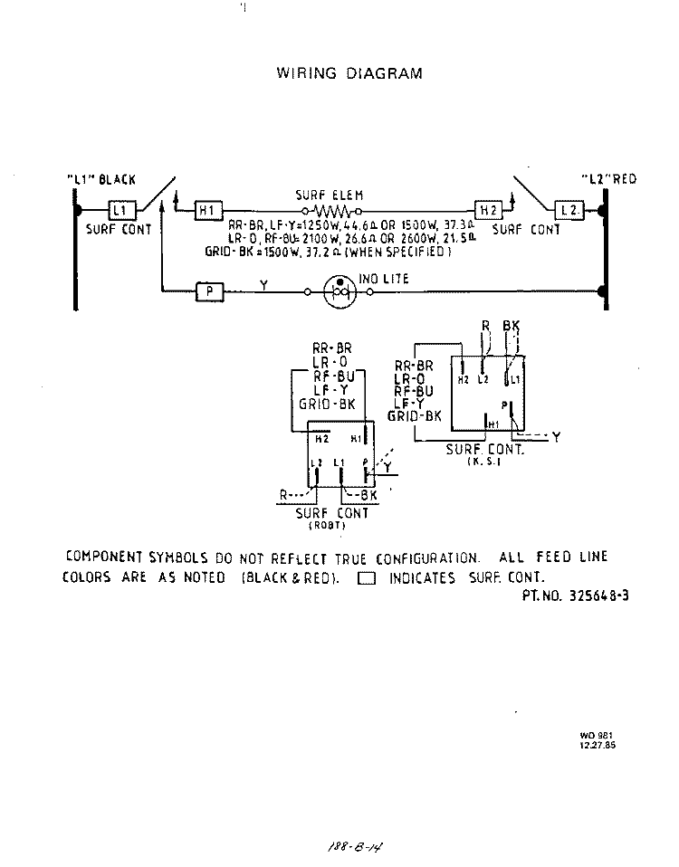 WIRING DIAGRAM Diagram and Parts List for C3257W0  Roper Range