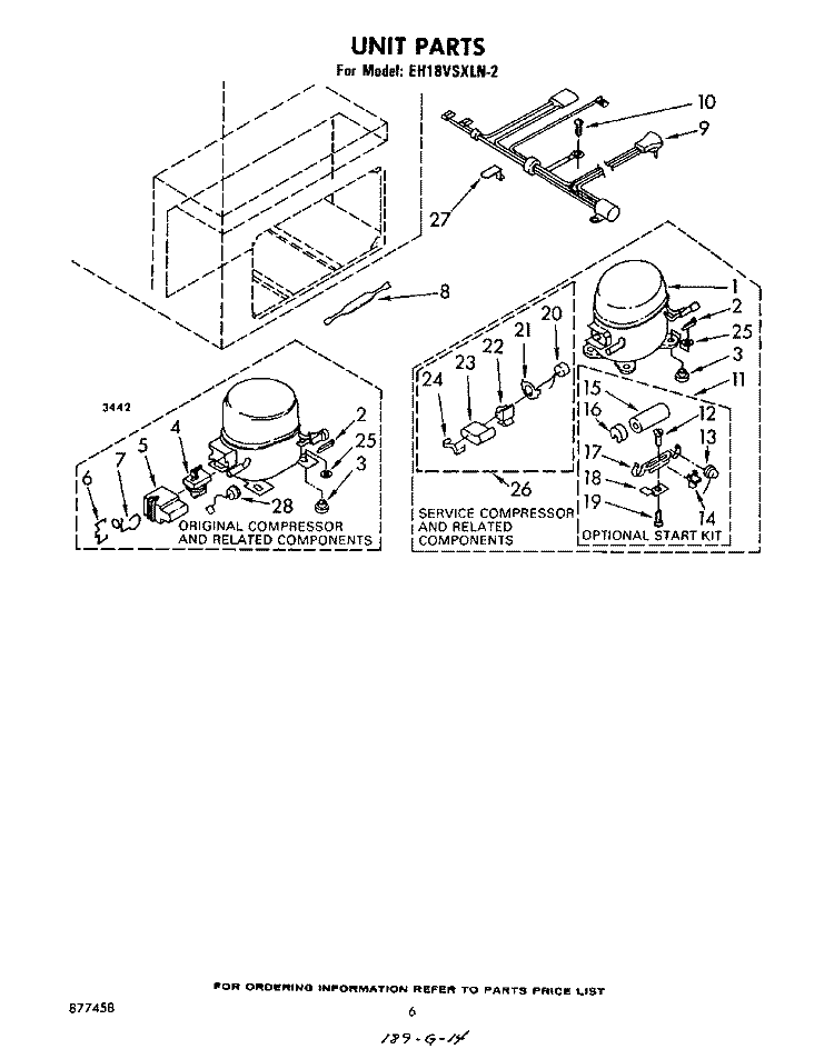 SECTION Diagram and Parts List for EH18VSXLN2  Whirlpool Freezer
