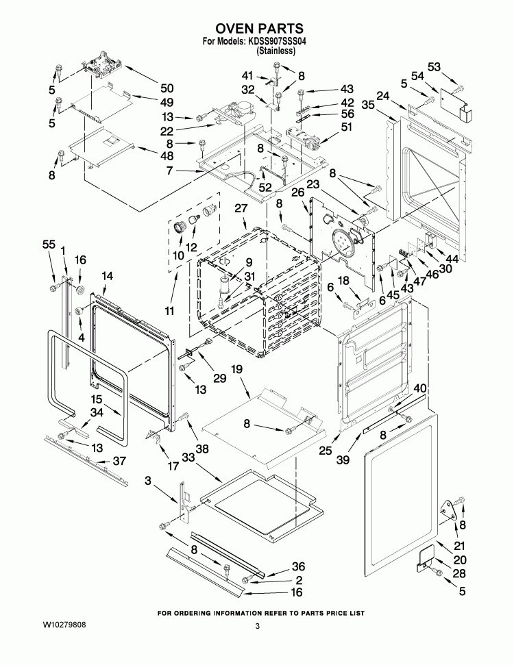 OVEN PARTS Diagram and Parts List for KDSS907SSS04  KitchenAid Range