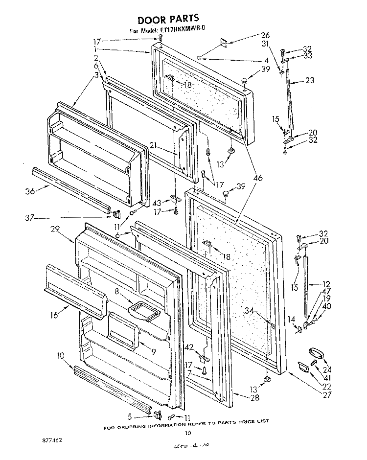 DOOR , LIT/OPTIONAL Diagram and Parts List for ET17HKXMWR0  Whirlpool Refrigerator