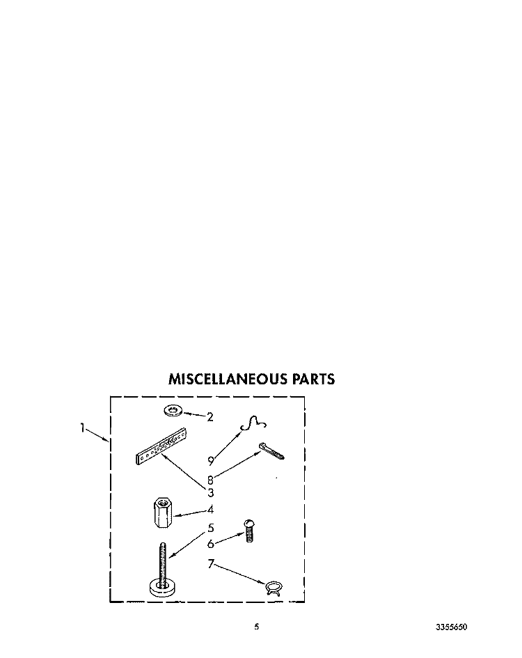 MISCELLANEOUS Diagram and Parts List for LA9580XWF1  Whirlpool Washer