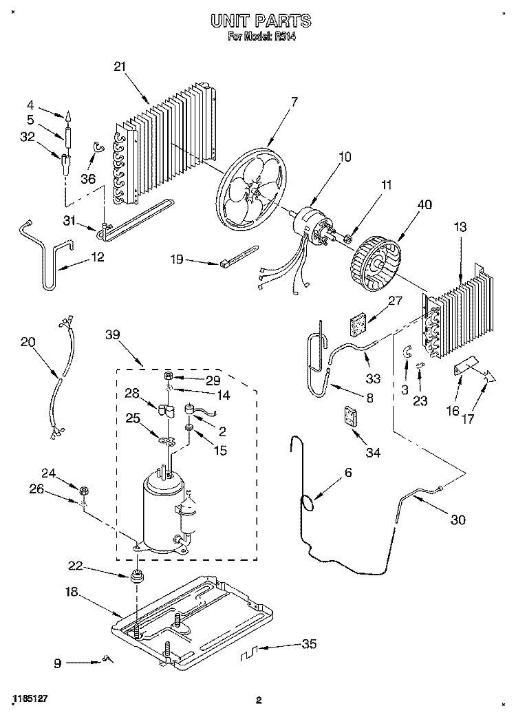 UNIT, LITERATURE Diagram and Parts List for R514  Whirlpool Air Conditioner