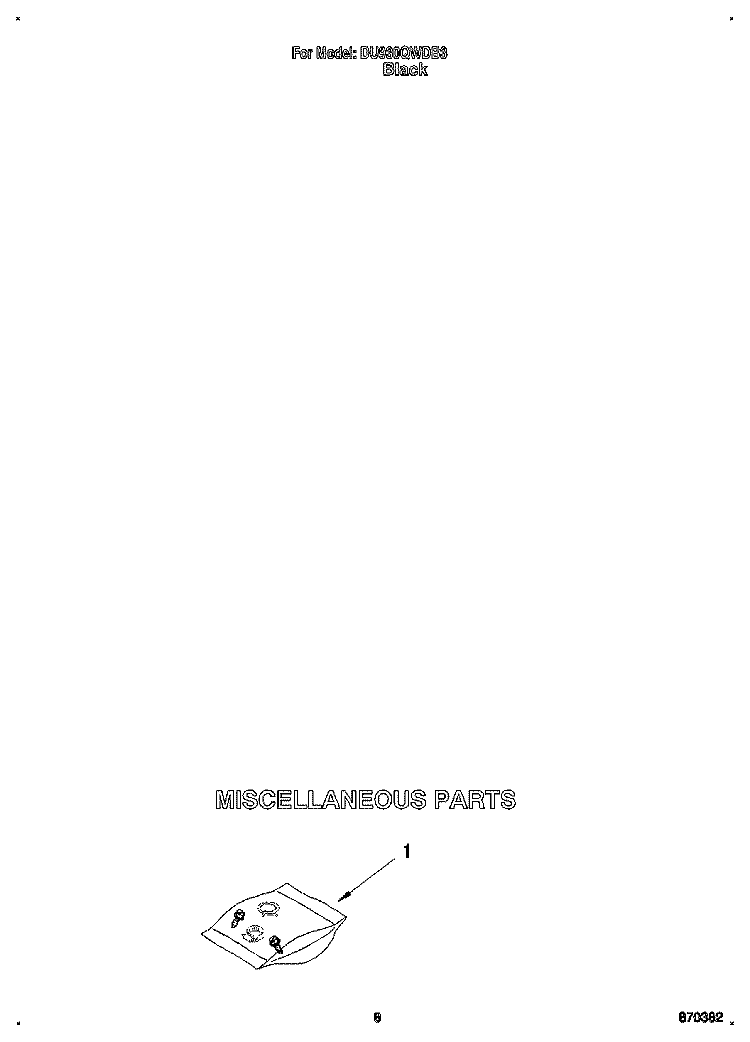 MISCELLANEOUS Diagram and Parts List for DU930QWDB3  Whirlpool Dishwasher