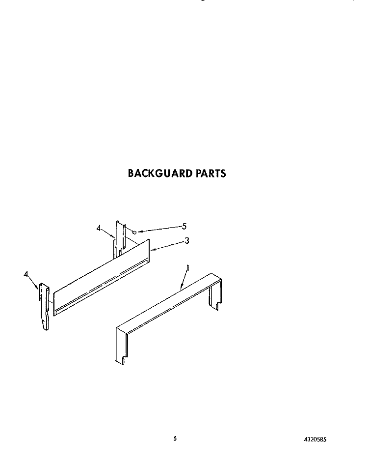 BACKGUARD Diagram and Parts List for FGP210VW3  Roper Range