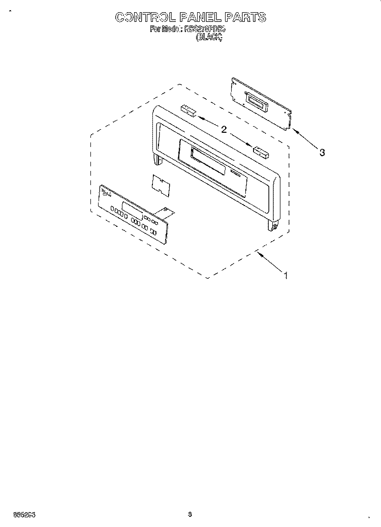 CONTROL PANEL, LITERATURE Diagram and Parts List for RBS270PDB3  Whirlpool Wall Oven