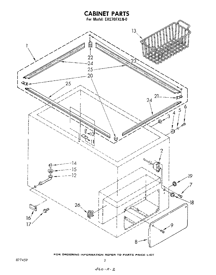 SECTION Diagram and Parts List for EH270FXLN0  Whirlpool Freezer