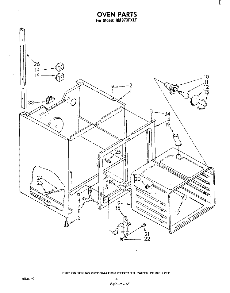 OVEN Diagram and Parts List for RM973PXLT1  Whirlpool Microwave Oven Combo