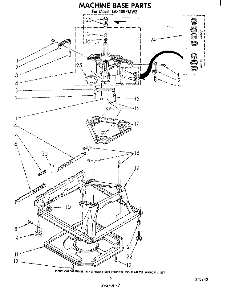 MACHINE Diagram and Parts List for LA3400XMW2  Whirlpool Washer