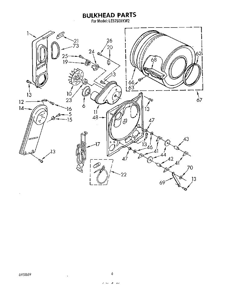 SECTION Diagram and Parts List for LE5750XKW2  Whirlpool Dryer
